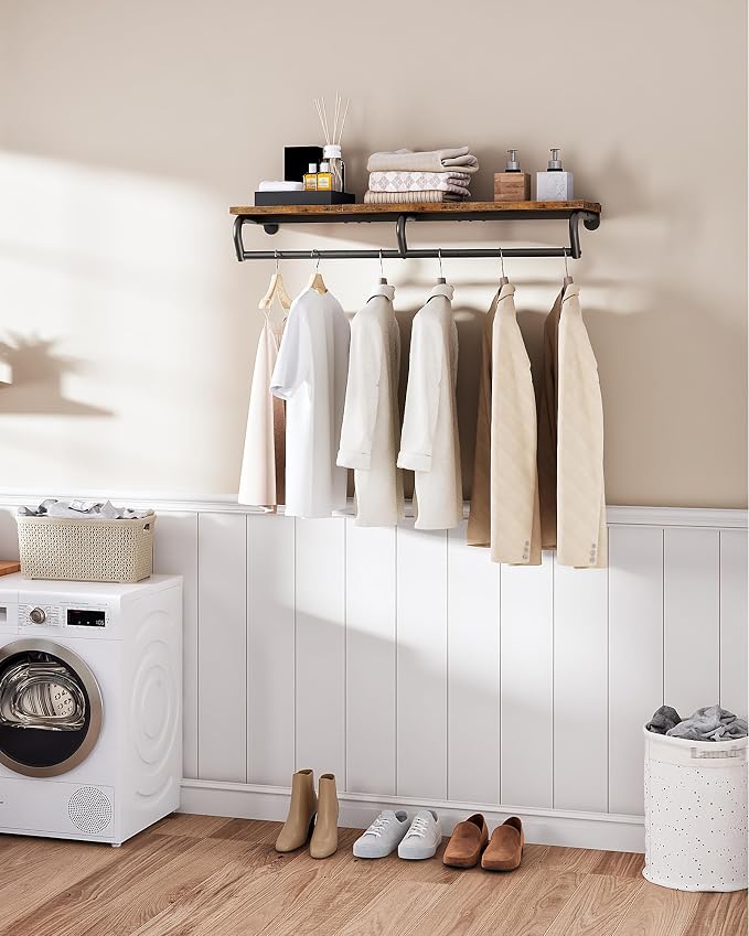 CHOEZON Wall Mounted Clothes Rack, Metal Garment Rack - Image 3