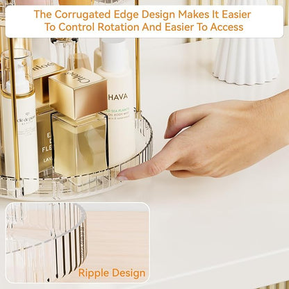 Yieach Acrylic 360 Rotating Makeup Organizer and Perfume Organizer, 2 Tier Make - Image 6