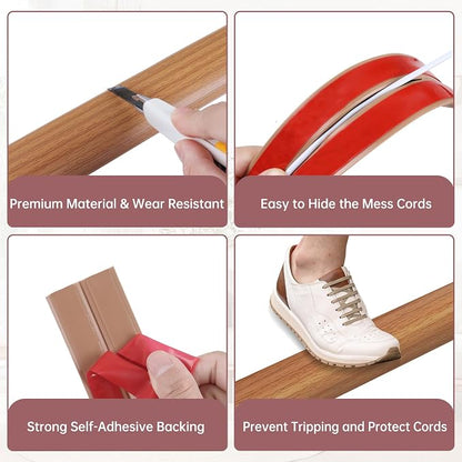 Floor Cord Cover Self Adhesive Cord Hider Floor Extension Cord Covers - Image 3