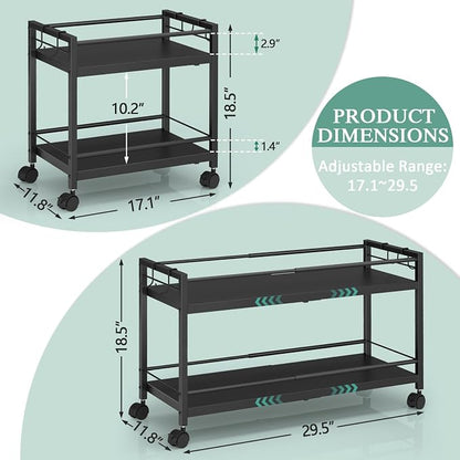 2-Tier Expandable Rolling Pantry Cart - Image 3