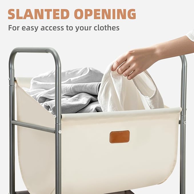 STORAGE MANIAC 80 Liters Vertical Rolling Laundry Hamper, 2 Section Laundry - Image 2