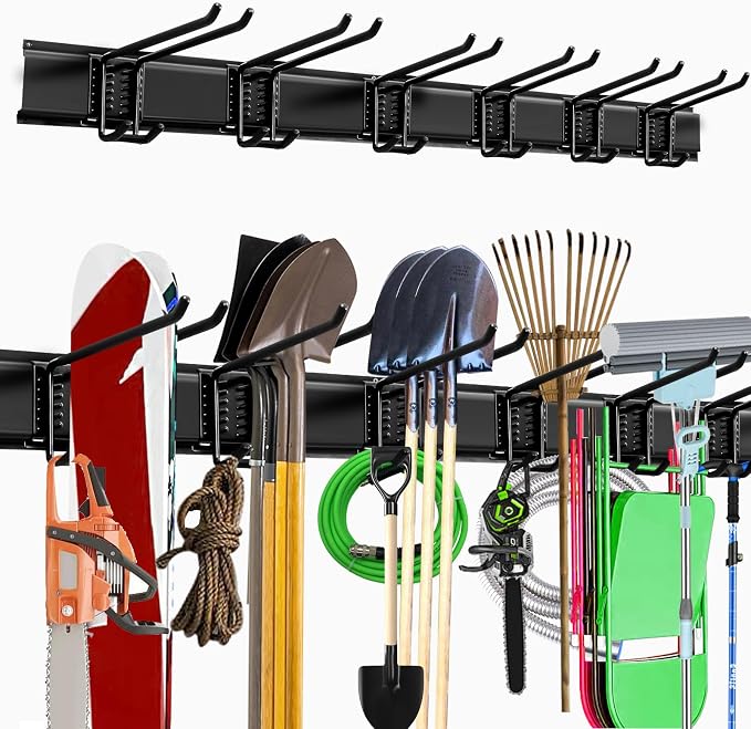 Garage Storage Rack Hooks, 48 Inch Heavy Duty Wall Mount Garage Organization by NOEAIKE