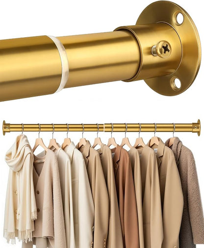 Closet Rods for Hanging Clothes, 17-76 Inch Heavy Duty and Stepless Adjustable by CTSZOOM