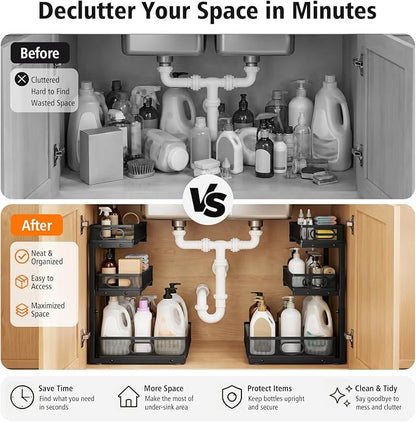 Under Sink Organizer, 3 Tier Pull Out Cabinet Organizer - Image 5