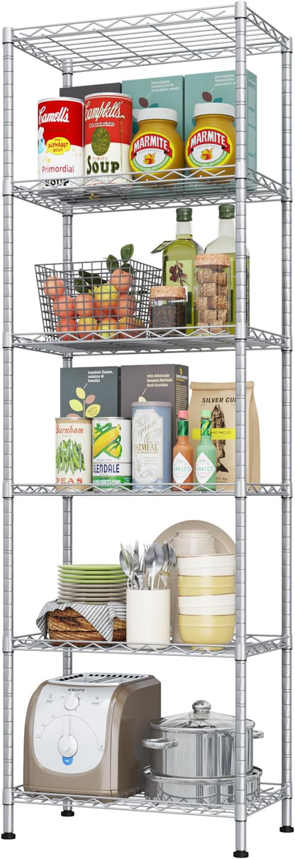 HOMEFORT 6-Shelving Unit, Adjustable Wire Shelving, Metal Wire Shelf Rack by HOMEFORT