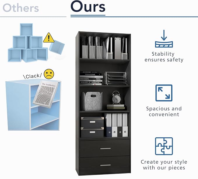 Homes: Inside + Out Apexa 2-Drawer Wooden Stackable Storage Drawers, Small Food - Image 10