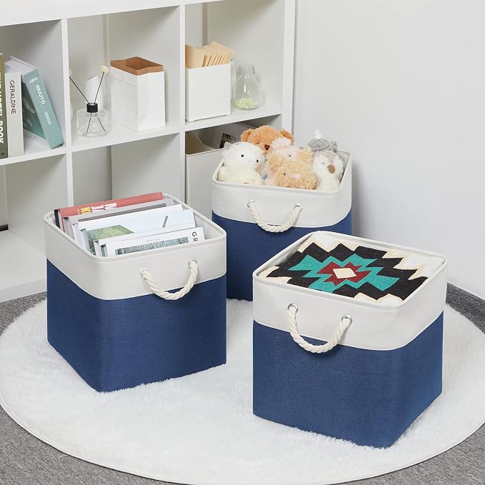Bidtakay Storage Baskets Large Cube Storage Bins Fabric Baskets - Image 7