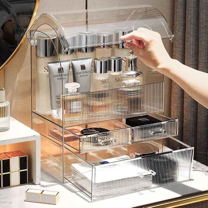 MOOCHI Professional Large Cosmetic Makeup Organizer Bathroom Storage Display - Image 3