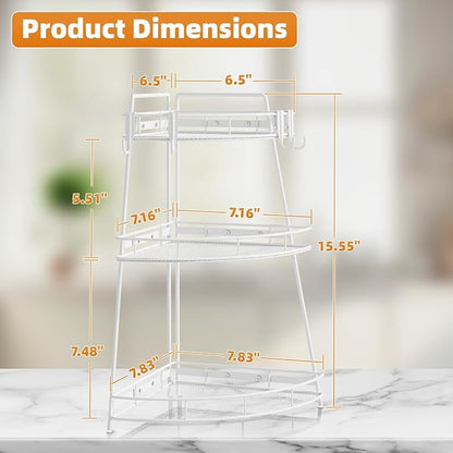 VITVITI 3 Tier Corner Bathroom Counter Organizer, Metal Bathroom Countertop - Image 2