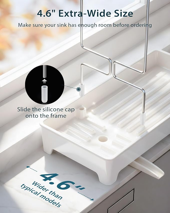 Ceramic-Look Sink Caddy, Rustproof Sponge Holder - Image 4