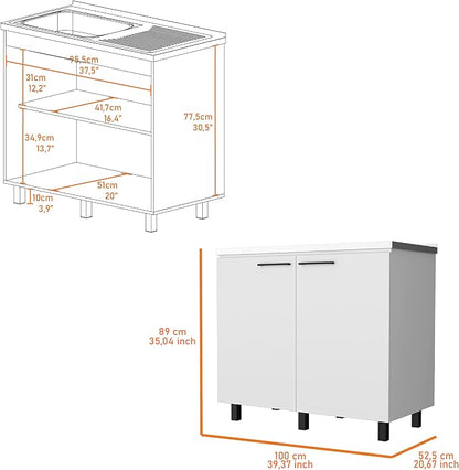 Oklahoma 2 Utility Sink & Cabinet, Interior Shelf, Aluminum Countertop - Image 2