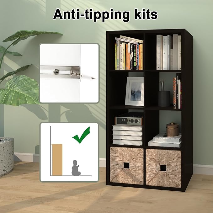 CTESNE【2026 Wooden Thick Frame 8 Cube Storage Organizer Shelf - Image 5