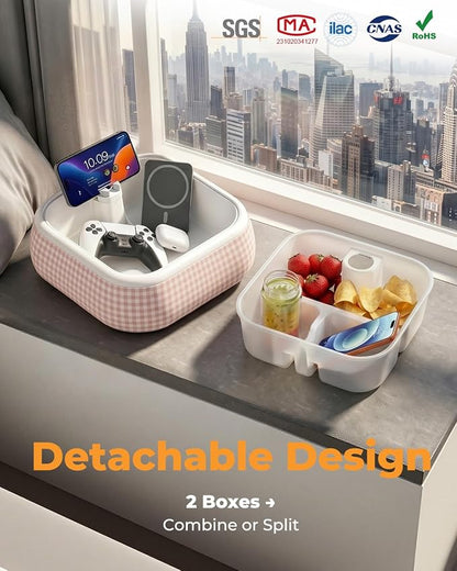 Organizer Tray with Adjustable Phone & Kindle Stand, Waterproof Storage Basket - Image 3