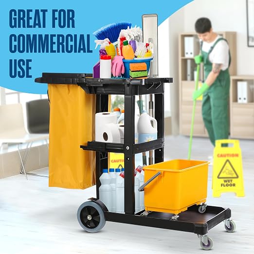 Houseables Cleaning Cart, Janitorial Cart, Cleaning Caddy - Image 7