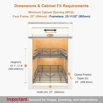 ALINE FURNITURE 2-Tier Pull Out Cabinet Organizer - Image 2