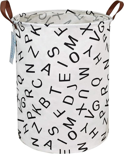 LANGYASHAN Laundry Basket Canvas Fabric Collapsible Organizer Basket by LANGYASHAN