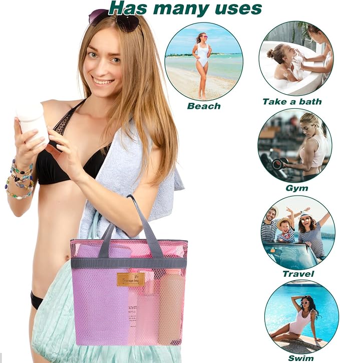 KALIONE Portable Gym Shower Bag, Mesh Shower Caddy Bag, Quick Dry Hanging - Image 7