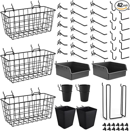 Pegboard Basket Organizers, Peg Board Large Baskets Hooks Bins Cups Tool by GCORE