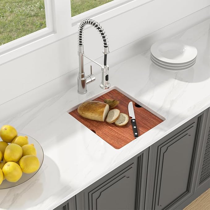 Lordear Undermount RV Kitchen Sink 13x15 Inch Bar Prep Sink 16 Gauge Stainless - Image 3