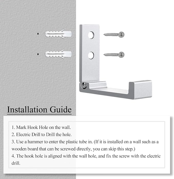 OHIYO Folding Wall Hooks 2PCS Foldable Hooks Bearing Load 33lb/15kg Wall - Image 7