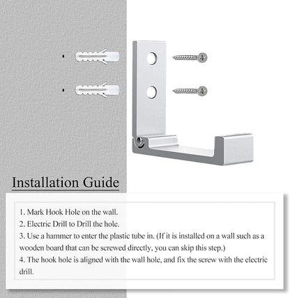 OHIYO Folding Wall Hooks 2PCS Foldable Hooks Bearing Load 33lb/15kg Wall - Image 7
