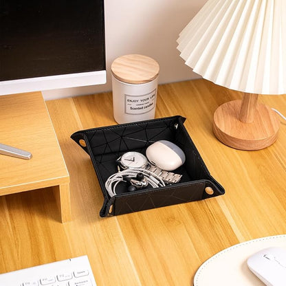 PU Leather Valet Tray for Mens and Women Catchall Tray for Keys, Jewelry Small - Image 6