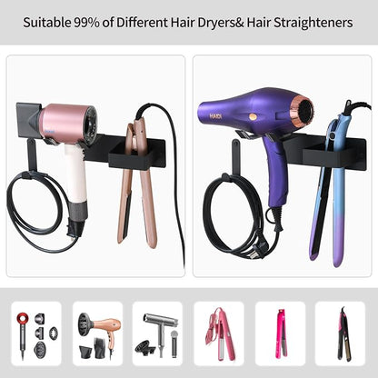 Hair Dryer Holder Wall Mounted, Stainless Steel Blow Dryer Holder - Image 2