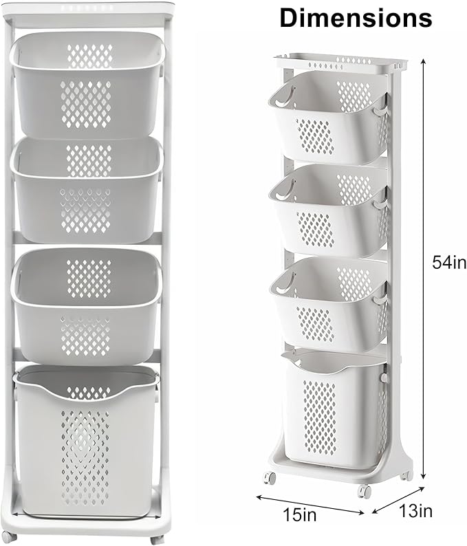4-Tier Laundry Hamper Sorter - Image 7