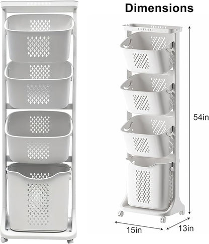 4-Tier Laundry Hamper Sorter - Image 7