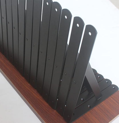 4 Pack L10 x H 8" Black Heavy Duty Shelf Brackets - Image 3