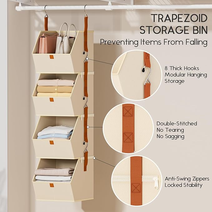 Hanging Closet Organizer 4 Tier - Image 2