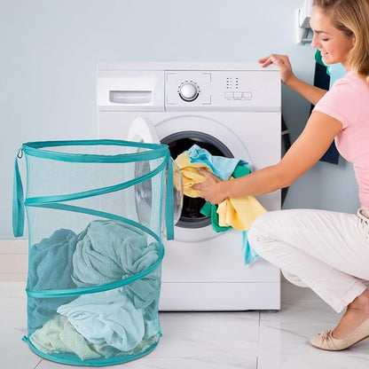 Mesh Popup Laundry Hamper 115L Collapsible Laundry Basket No Lid Extra Large - Image 2