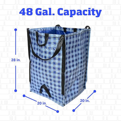 DURASACK Heavy Duty Home and Yard Bags, Gingham Blue - Image 2
