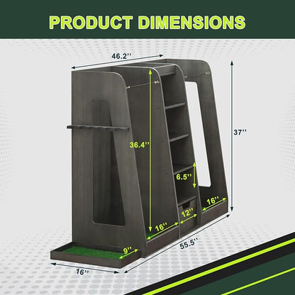 Golf Bag Organizer Storage Rack Large Wooden - Image 2