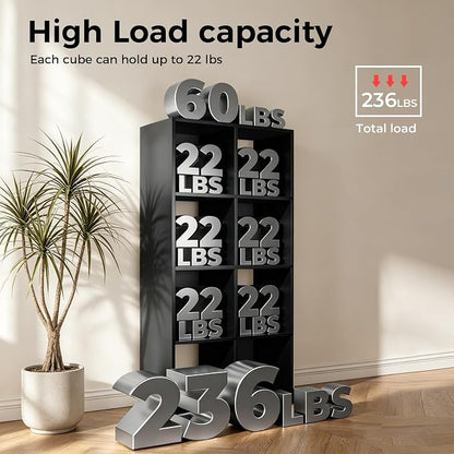 LUCKLIFE 8-Cube Storage Organizer, Stackable Modular Bookcase Shelf - Image 4