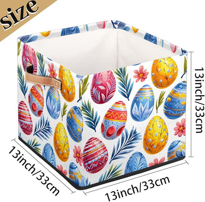 TropicalLife 13x13x13 Inch Large Fabric Storage Cube Easter Eggs Foldable - Image 4