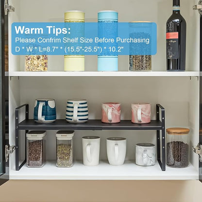 15.5 to 25.5 Inch Kitchen Cabinet Shelf Organizers, Adjustable Kitchen Counter - Image 7