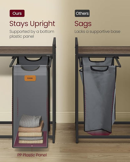 VASAGLE Laundry Hamper with 3 Compartments, 26.4 Gal. Laundry Sorter, Rolling - Image 5