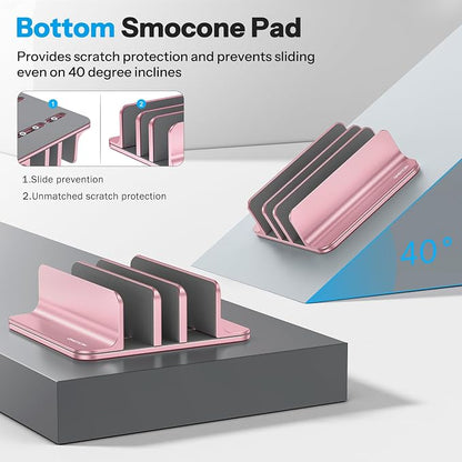 OMOTON Vertical Laptop Stand, Desktop Aluminum Mac Book Stand - Image 3