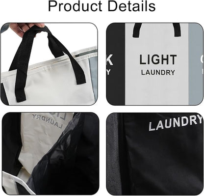168L Laundry Hamper, Large Blanket Storage Basket Sorter 3 Section Bag Organizer - Image 3