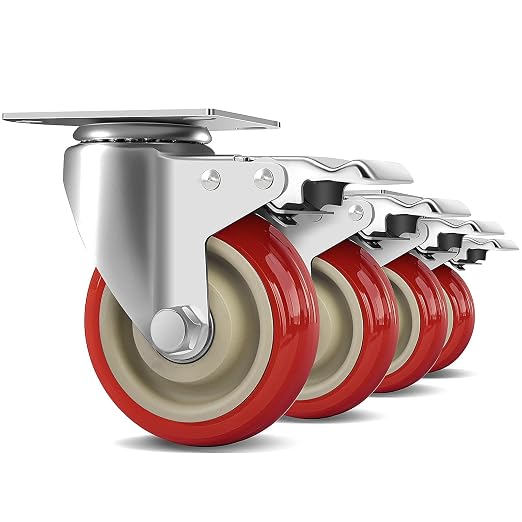 4 Inch Heavy Duty Swivel Caster Wheels by FOCBUGU