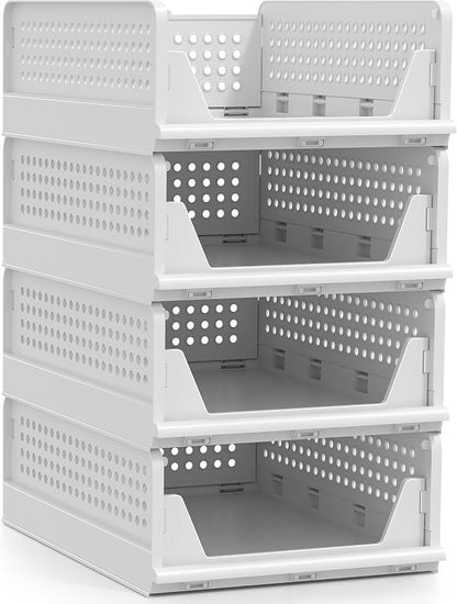 Sorbus 4 Pack Folding Closet Shelf Organizer - Image 8