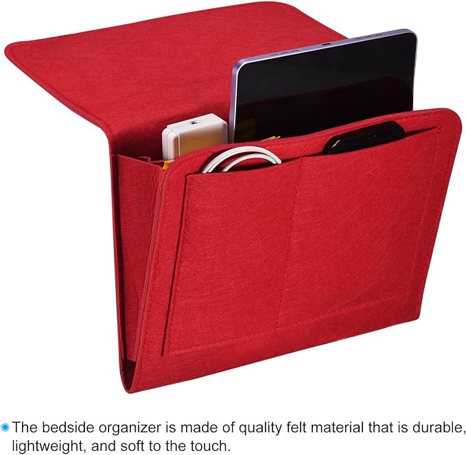 PATIKIL 11in Bedside Caddy, Bed Caddy Bedside Organizer Hanging Soft Felt 5 - Image 4