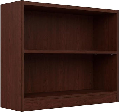 Bush Furniture Universal Small 2 Shelf Bookcase in Vogue Cherry, Low Storage by BushBusinessFurniture