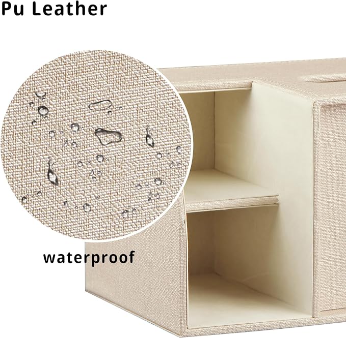 PU Leather Tissue Box Cover Square, Tissue Box Holder Organizer - Image 5