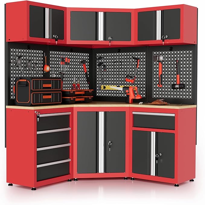 LARBANKE Garage Storage Cabinet System—8 Pcs Garage Cabinets and Storage System by LARBANKE