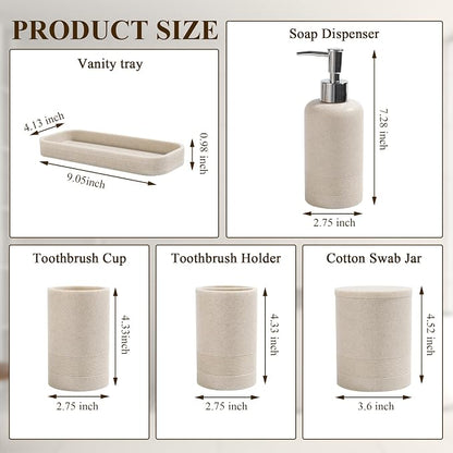 Bathroom Accessories Set, 6-Piece Bathroom Accessory Set, Toothbrush Holders Set - Image 7