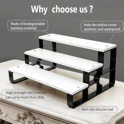 GRELY 3 Tier Perfume Organizer for Women, Makeup Display Stand Holder, Wooden - Image 5