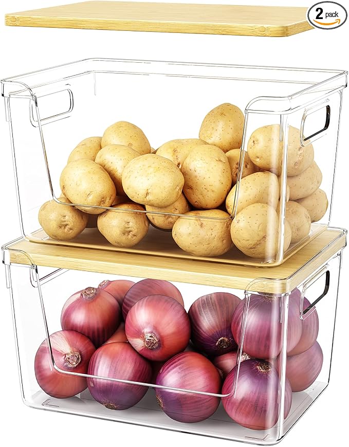 2 Set Pantry Organizer and Stackable Storage Kitchen, Sturdy and Durable by Unknown