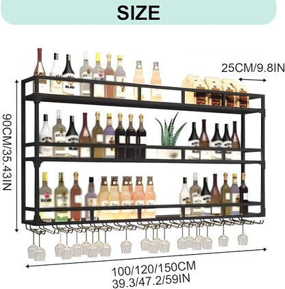 70.8in Wall Mounted Wine Rack, Wine Rack Wall Mounted - Image 2